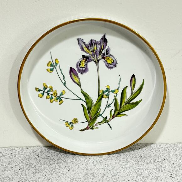 Spode stafford flowers tart baking dish iris & sphaerolibium 7" quiche plate - Picture 9 of 10
